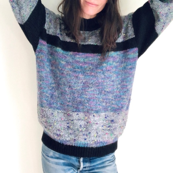 Vintage confetti color block sweater - Picture 10 of 12